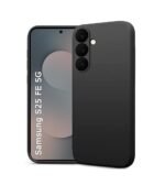 Silicone Soft Back Cover Case for Samsung Galaxy S25 FE (Black)\ Camera Lens Protector\ Membrane Scratch Guard\ Tempered Glass (4 Combo) Silicone Soft Back Cover Case for Samsung Galaxy S25 FE (Black)\ Camera Lens Protector\ Membrane Scratch Guard\ Tempered Glass (4 Combo)