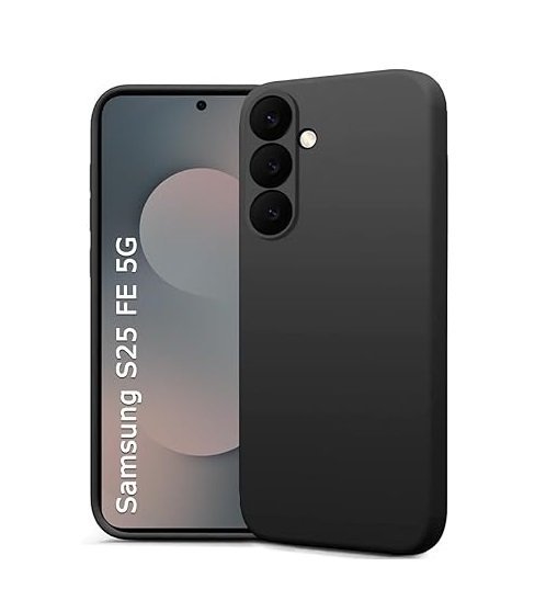 Silicone Soft Back Cover Case for Samsung Galaxy S25 FE (Black)\ Camera Lens Protector\ Membrane Scratch Guard\ Tempered Glass (4 Combo) Silicone Soft Back Cover Case for Samsung Galaxy S25 FE (Black)\ Camera Lens Protector\ Membrane Scratch Guard\ Tempered Glass (4 Combo)
