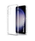 Silicone Soft Back Cover Case for Samsung Galaxy S23 FE 5G (Transparent)\ Camera Lens Protector\ Membrane Scratch Guard\ Tempered Glass (4 In 1 Combo)