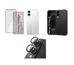 Silicone Soft Back Cover Case for Samsung Galaxy S25 Edge 5G (Black) | Camera Lens Protector | Membrane Scratch Guard | Tempered Glass (4-in-1 Combo)