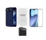 4 in 1 Combo Pack for iPhone 17 Air –Blue (Back Cover + Camera Lens Protector + Tempered Glass + Unbreakable Membrane) 4 in 1 Combo Pack for iPhone 17 Air –Blue (Back Cover + Camera Lens Protector + Tempered Glass + Unbreakable Membrane)