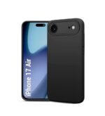 4 in 1 Combo Pack for iPhone 17 Air –Black (Back Cover + Camera Lens Protector + Tempered Glass + Unbreakable Membrane)