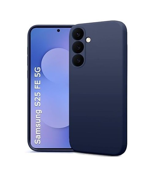 Silicone Soft Back Cover Case for Samsung Galaxy S25 FE (Blue)\ Camera Lens Protector\ Membrane Scratch Guard\ Tempered Glass (4 Combo) Silicone Soft Back Cover Case for Samsung Galaxy S25 FE (Blue)\ Camera Lens Protector\ Membrane Scratch Guard\ Tempered Glass (4 Combo)