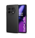 4 in 1 Combo Pack for OnePlus 11 5G –Black (Back Cover + Camera Lens Protector + Tempered Glass + Unbreakable Membrane)