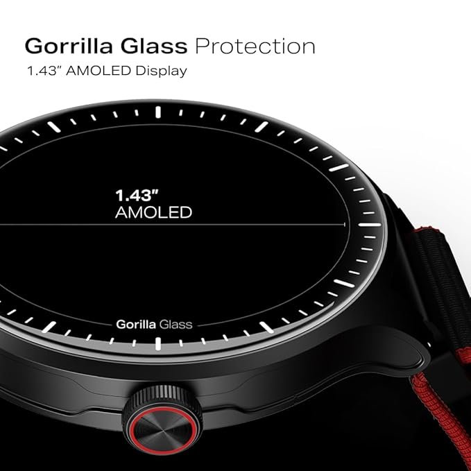 boAt Valour Watch 1 GPS, AI Based Auto Gym, in Built GPS, Advanced X2 Chip, 6-axis sensors, 3 ATM,15 Days Battery,1.43" AMOLED Display w/Gorilla Glass Smart Watches for Men & Women (Fusion Black) boAt Valour Watch 1 GPS, AI Based Auto Gym, in Built GPS, Advanced X2 Chip, 6-axis sensors, 3 ATM,15 Days Battery,1.43" AMOLED Display w/Gorilla Glass Smart Watches for Men & Women (Fusion Black)