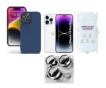 “4 in 1 Combo Pack for iPhone 14 Pro Max – Blue (Back Case + Camera Lens Protector + Tempered Glass + Unbreakable Membrane) “4 in 1 Combo Pack for iPhone 14 Pro Max – Blue (Back Case + Camera Lens Protector + Tempered Glass + Unbreakable Membrane)