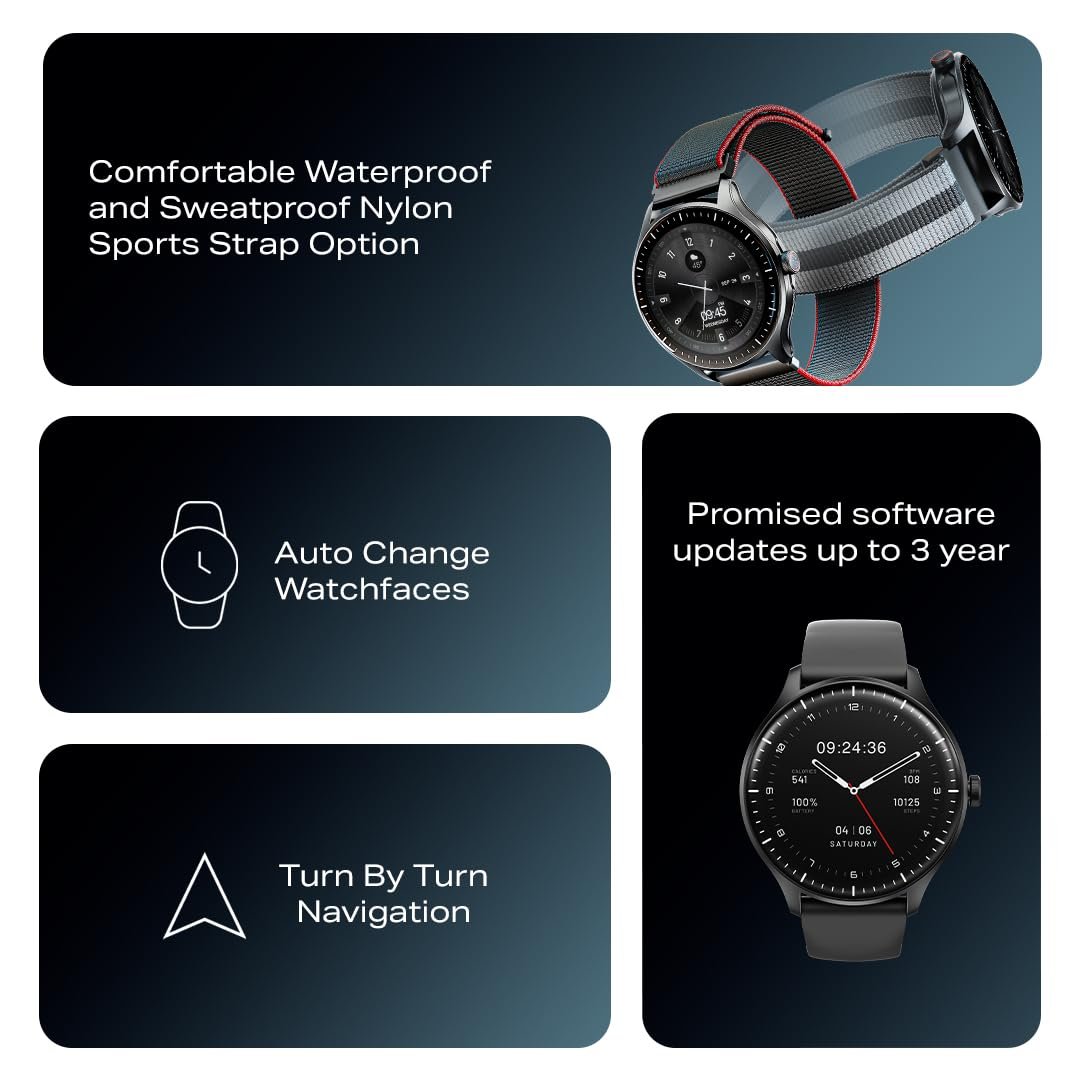 boAt Valour Watch 1 GPS, AI Based Auto Gym, in Built GPS, Advanced X2 Chip, 6-axis sensors, 3 ATM,15 Days Battery,1.43" AMOLED Display w/Gorilla Glass Smart Watches for Men & Women (Fusion Black) boAt Valour Watch 1 GPS, AI Based Auto Gym, in Built GPS, Advanced X2 Chip, 6-axis sensors, 3 ATM,15 Days Battery,1.43" AMOLED Display w/Gorilla Glass Smart Watches for Men & Women (Fusion Black)