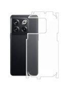 4 in 1 Combo Pack for OnePlus 10T 5G –Transparent (Back Cover + Camera Lens Protector + Tempered Glass + Unbreakable Membrane)