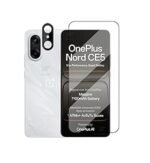 4 in 1 Combo Pack for OnePlus Nord CE 5 5G –Black (Back Cover + Camera Lens Protector + Tempered Glass + Unbreakable Membrane)