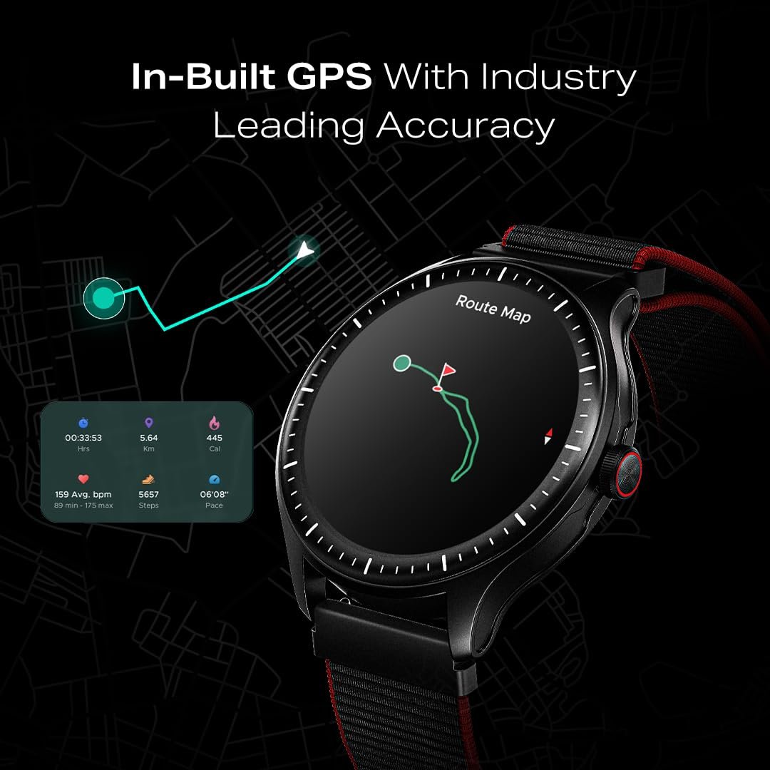boAt Valour Watch 1 GPS, AI Based Auto Gym, in Built GPS, Advanced X2 Chip, 6-axis sensors, 3 ATM,15 Days Battery,1.43" AMOLED Display w/Gorilla Glass Smart Watches for Men & Women (Fusion Black) boAt Valour Watch 1 GPS, AI Based Auto Gym, in Built GPS, Advanced X2 Chip, 6-axis sensors, 3 ATM,15 Days Battery,1.43" AMOLED Display w/Gorilla Glass Smart Watches for Men & Women (Fusion Black)