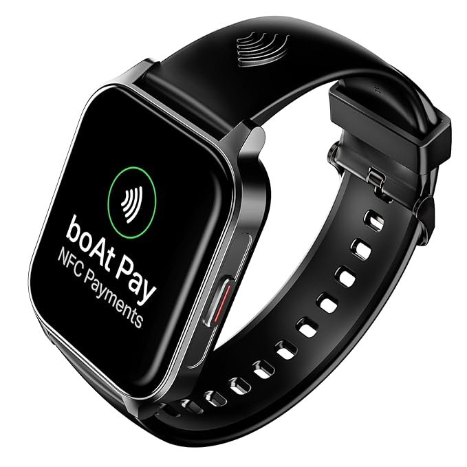 boAt Newly Launched Wave Fortune w/NFC Tap & Pay, 1.96" (4.9 cm) HD Display, Bluetooth Calling, Smart Watch for Men & Women(Active Black) boAt Newly Launched Wave Fortune w/NFC Tap & Pay, 1.96" (4.9 cm) HD Display, Bluetooth Calling, Smart Watch for Men & Women(Active Black)