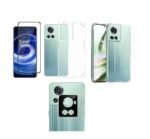 4 in 1 Combo Pack for OnePlus 10R 5G –Transparent (Back Cover + Camera Lens Protector + Tempered Glass + Unbreakable Membrane)