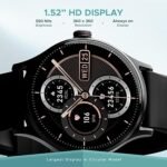 boAt Lunar Vista w/Large 1.52" (3.8 cm) HD Always on Display,550 Nits Brightness, Functional Crown,100+ Sports Mode,  Fitness Smart Watch for Men & Women (Black)