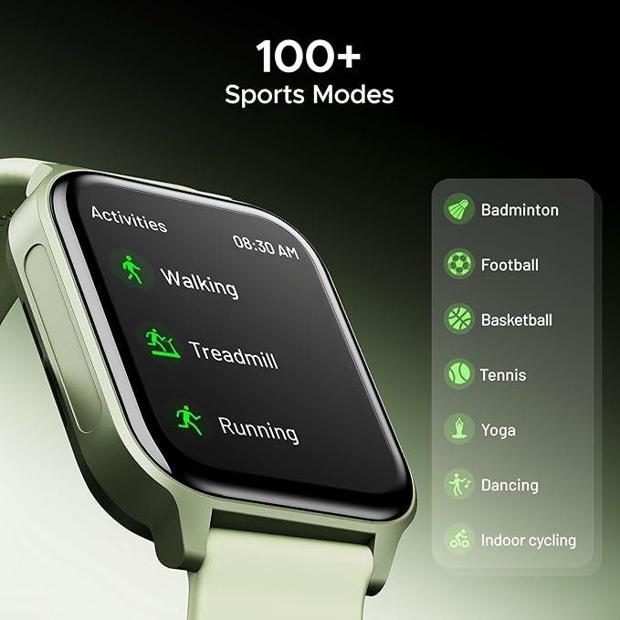 boAt Wave Call 2 Plus Smart Watch w/Bilingual Support (Hindi/English), 1.96”(4.97 cm) HD Display, BT Calling, 100+Sports Modes, Animated Watch Faces, Voice Assistant(Olive Green) boAt Wave Call 2 Plus Smart Watch w/Bilingual Support (Hindi/English), 1.96”(4.97 cm) HD Display, BT Calling, 100+Sports Modes, Animated Watch Faces, Voice Assistant(Olive Green)