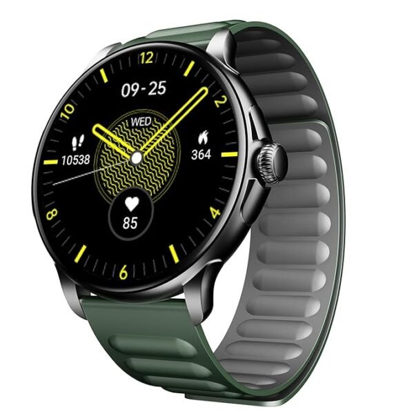 boAt Lunar Oasis w/TBT Navigation, QR Tray, Watch Face Studio, Bluetooth Calling, Emergency SOS 1.43" (3.6 cm) AMOLED Display Fitness Smart Watch for Men & Women(Olive Green)