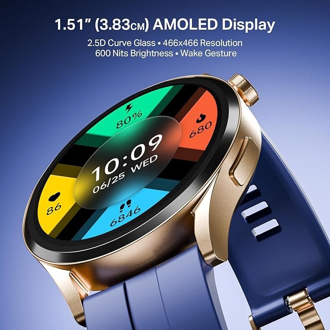 boAt Chrome Horizon, Video Watch Faces, 1.51” AMOLED Display, HRV & VO2 Max, Heart Rate & SpO2 Monitor Smart Watch(Royal Blue) boAt Chrome Horizon, Video Watch Faces, 1.51” AMOLED Display, HRV & VO2 Max, Heart Rate & SpO2 Monitor Smart Watch(Royal Blue)