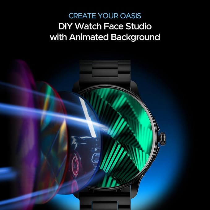 boAt Lunar Oasis w/TBT Navigation, QR Tray, Watch Face Studio, Bluetooth Calling, Emergency SOS 1.43" (3.6 cm) AMOLED Display Fitness Smart Watch for Men & Women(Steel Black) boAt Lunar Oasis w/TBT Navigation, QR Tray, Watch Face Studio, Bluetooth Calling, Emergency SOS 1.43" (3.6 cm) AMOLED Display Fitness Smart Watch for Men & Women(Steel Black)