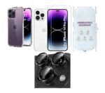 “4 in 1 Combo Pack for iPhone 14 Pro Max –  Transparent (Back Case + Camera Lens Protector + Tempered Glass + Unbreakable Membrane) “4 in 1 Combo Pack for iPhone 14 Pro Max –  Transparent (Back Case + Camera Lens Protector + Tempered Glass + Unbreakable Membrane)