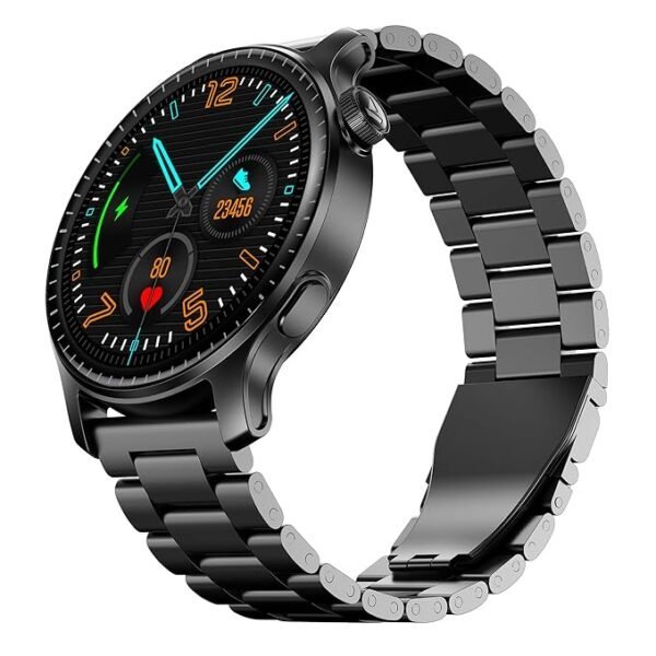 boAt New Launch Ultima Prime smartwatch with 1.43” AMOLED Display, Personalized Fitness Nudges, Functional Crown,100+ Sports Modes, Watch Face Studio (Steel Black)