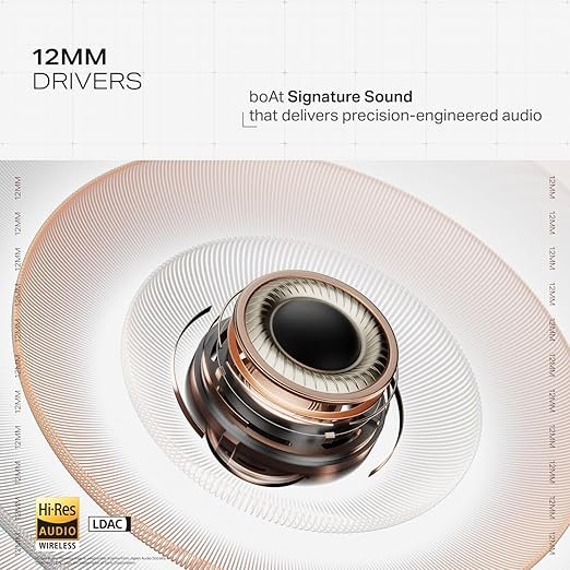 boAt Nirvana Zenith Pro (2025), 50dB Hybrid Adaptive ANC, TWS Ear Buds Wireless Earphones with mic (Platinum Gold) boAt Nirvana Zenith Pro (2025), 50dB Hybrid Adaptive ANC, TWS Ear Buds Wireless Earphones with mic (Platinum Gold)