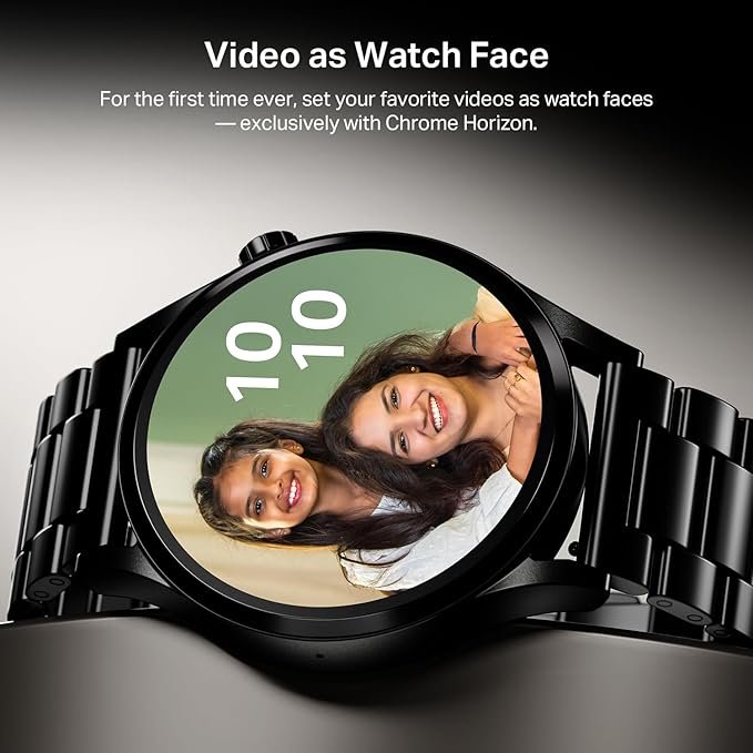 boAt Chrome Horizon, Video Watch Faces, 1.51” AMOLED Display, HRV & VO2 Max, Auto-Activity Detection, Heart Rate & SpO2 Monitor Smart Watch(Steel Black) boAt Chrome Horizon, Video Watch Faces, 1.51” AMOLED Display, HRV & VO2 Max, Auto-Activity Detection, Heart Rate & SpO2 Monitor Smart Watch(Steel Black)