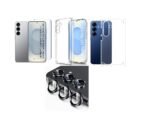 Silicone Soft Back Cover Case for Samsung Galaxy S25 Plus 5G (Transparent)\ Camera Lens Protector\ Membrane Scratch Guard\ Tempered Glass(4 In 1 Combo) Silicone Soft Back Cover Case for Samsung Galaxy S25 Plus 5G (Transparent)\ Camera Lens Protector\ Membrane Scratch Guard\ Tempered Glass(4 In 1 Combo)
