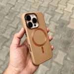 iPhone 14 Pro Magnetic Case Clear, Compatible with Magsafe Charging, Slim Fit Protective Phone Case (Brown)