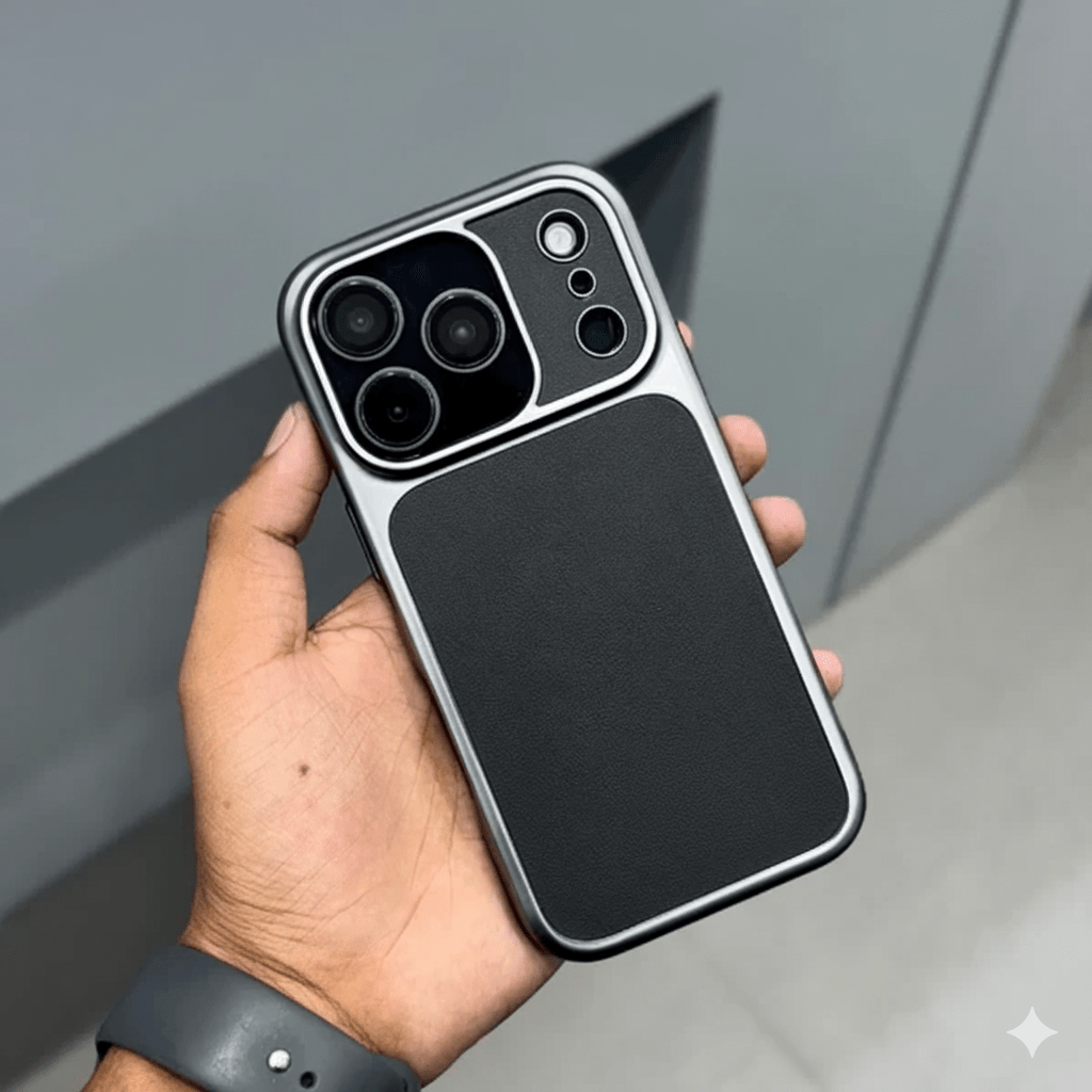 Back Cover Case Compatible with iPhone 17 Pro Case with Magsafe- Leather -Black