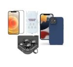 4 in 1 Combo Pack for iPhone 12 pro -Blue (Back Cover + Camera Lens Protector + Tempered Glass + Unbreakable Film)