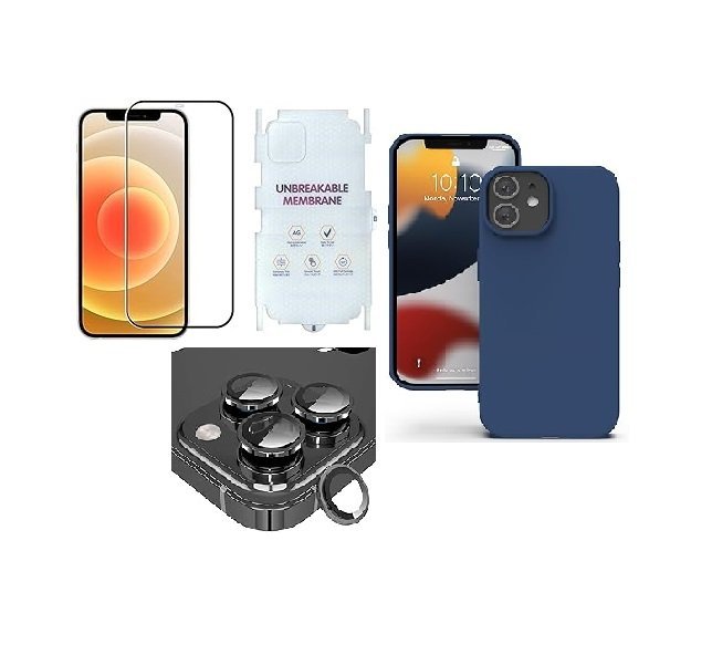 4 in 1 Combo Pack for iPhone 12 pro -Blue (Back Cover + Camera Lens Protector + Tempered Glass + Unbreakable Film) 4 in 1 Combo Pack for iPhone 12 pro -Blue (Back Cover + Camera Lens Protector + Tempered Glass + Unbreakable Film)