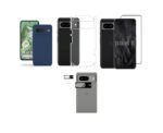 4 in 1 Combo Pack for Google Pixel 8 – Blue (Back Cover + Camera Lens Protector + Tempered Glass + Unbreakable Film)