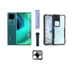 3 in 1 Combo Pack for Vivo V30 Pro 5G – Eagle Black Cover (Back Cover + Camera Lens Protector + Tempered Glass)