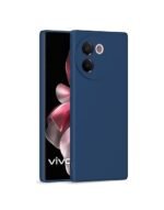 3 in 1 Combo Pack for Vivo V30e 5G – Silicone Blue Cover (Back Cover + Camera Lens Protector + Tempered Glass)