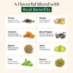 Colvod Vedic Kadha Herbal Tea Bags - 100 Pyramid Tea Bags| Caffeine Free, Pure Herbal Tisane - Earthy & Savory | Whole Loose-Leaf Teabags | Resealable Ziplock Pouch