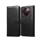 3 in 1 Combo Pack for Vivo V30e 5G – Flip Black Cover (Back Cover + Camera Lens Protector + Tempered Glass)