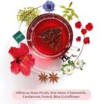 COLVOD-Hibiscus Flowers Rose Herbal Tea Bags 50bags-100bags-250gm-500gm,Caffeine Free, Non-GMO, Floral Flavor Tisane - Hibiscus Rose Petals & Exotic Spices | Resealable Ziplock Pouch