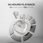 boAt Airdopes Prime 701 ANC (2025 Launch),46dB Hybrid ANC, 50Hr Battery, Real Spatial Audio,Multidevice Connect,App Support, Bluetooth Earbuds, TWS Ear Buds Wireless Earphones with mic (White)