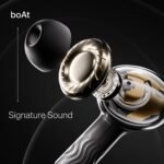 boAt Nirvana Crystl (2025 Launch), Transparent Case,Spatial Audio, ANC(~32dB), 100Hrs Battery,4Mics ENx,App Support, Bluetooth Earbuds, TWS Ear Buds Wireless Earphones with mic (Black)