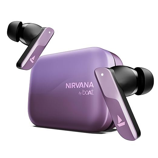 boAt Nirvana X TWS (2025), Knowles Dual Drivers,Hi-Res Audio LDAC,App Support,ENx,Dual Pair,Spatial Audio,Fast Charge, Bluetooth Earbuds, TWS Ear Buds Wireless Earphones with mic (Purple)