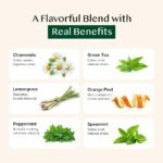 Colvod Chamomile Mint Citrus Green Tea Bags (100 Bags) | Sweet & Floral |Low Caffeine, Non-GMO, Gluten Free | Resealable Ziplock Pouch | Chamomile, Mint Tea Bags