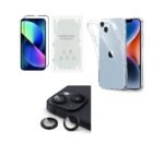4 in 1 Combo Pack for iPhone 13 - Transparent (Back Cover + Camera Lens Protector + Tempered Glass + Unbreakable Film)