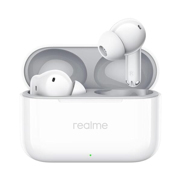 realme Buds T200 True Wireless Earbuds with Hi-Res Audio, 12.4mm Dynamic Bass Drivers, 32 dB ANC, Quad Mic, 45ms Latency, Upto 50 Hrs Playback, Fast Charge, IP55 Rated, BT 5.4 (White)