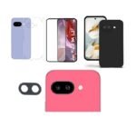 4 in 1 Combo Pack for Google Pixel 9A – Black (Back Cover + Camera Lens Protector + Tempered Glass + Unbreakable Film)