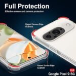 4 in 1 Combo Pack for Google Pixel 9 – Transparent (Back Cover + Camera Lens Protector + Tempered Glass + Unbreakable Film)