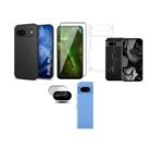 4 in 1 Combo Pack for Google Pixel 8A – Black (Back Cover + Camera Lens Protector + Tempered Glass + Unbreakable Film)