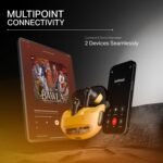 boAt Nirvana Crystl (2025 Launch), Transparent Case,Spatial Audio, ANC(~32dB), 100Hrs Battery,4Mics ENx,App Support, Bluetooth Earbuds, TWS Ear Buds Wireless Earphones with mic (Yellow)