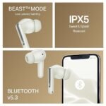 boAt Airdopes 141 Elite ANC (2025), ANC(~35dB), 4Mics ENx Tech, 42H Battery, Fast Charge,Stream Ad Free Music via App Support, IPX5, Bluetooth Earbuds, TWS Ear Buds Wireless Earphones with mic (White)