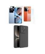 4 in 1 Combo Pack for Realme GT 7 Pro 5G –Black (Back Cover + Camera Lens Protector + Tempered Glass + Unbreakable Membrane)