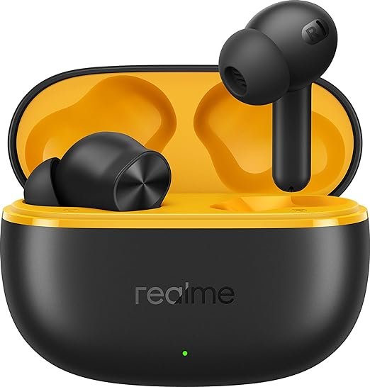 realme Buds T200 Lite (Volt Black, TWS) | Quad Mic with AI ENC | Up to 48H Total Playback, Fast Charge | Low Latency Gaming Mode | Google Fast Pair | Bluetooth 5.3 | IPX4 | Comfortable All-Day Fit (Black)