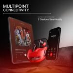 boAt Nirvana Crystl (2025 Launch), Transparent Case,Spatial Audio, ANC(~32dB), 100Hrs Battery,4Mics ENx,App Support, Bluetooth Earbuds, TWS Ear Buds Wireless Earphones with mic (Red)